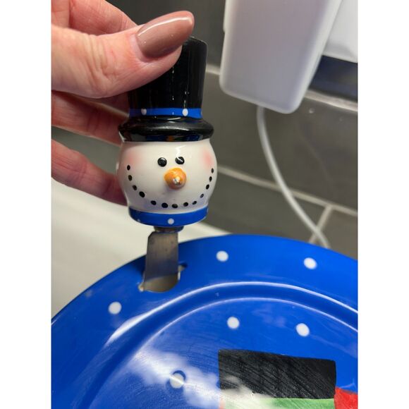 VINTAGE Kirkland's Holiday Snowman Cheese Plate And Spreader Set - Picture 16 of 16